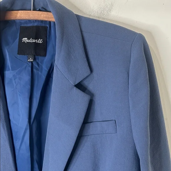 MADEWELL The Rosedale Blazer in Crepe Slate Blue Size 8 - Picture 12 of 16